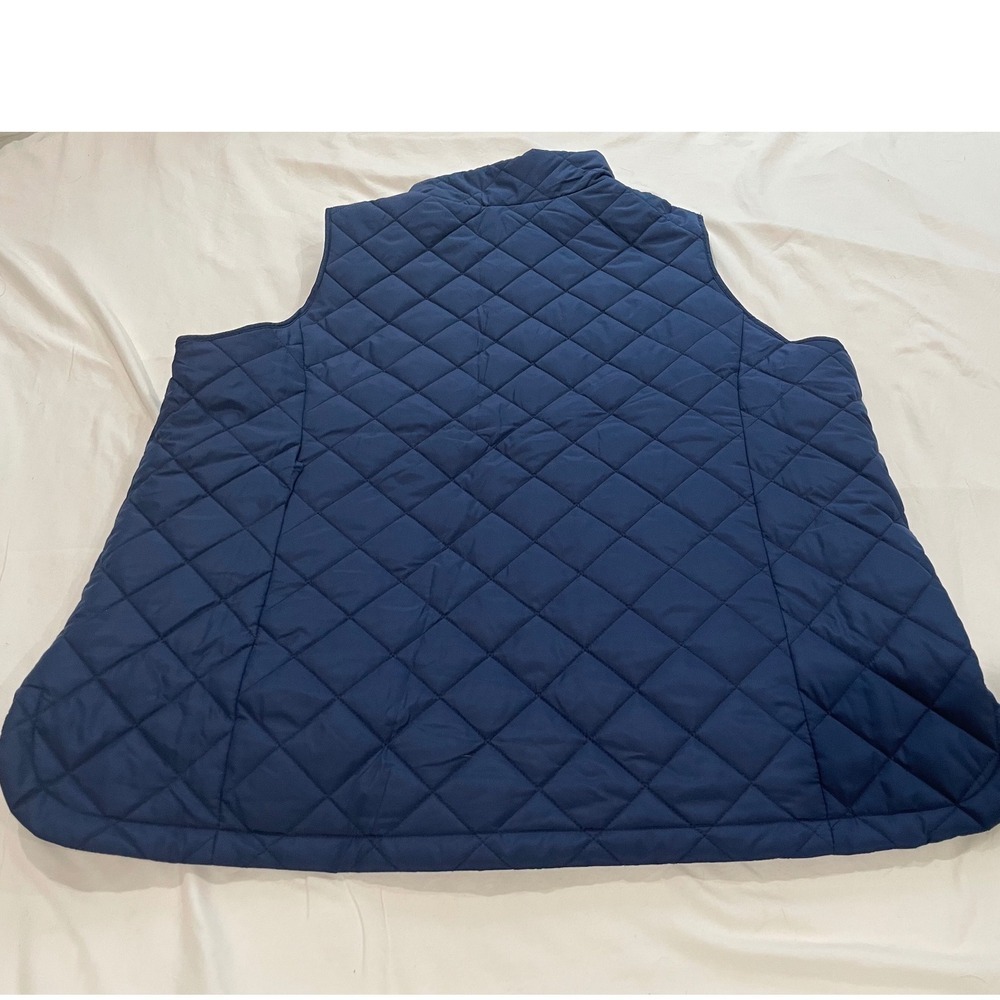 Lands End Mens Navy Blue Diamond Quilted Full Zip Insulated Vest RN 62830 - Picture 5 of 5